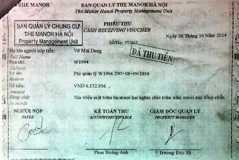 Rất nhiều hộ dân chỉ nhận được phiếu thu tiền như thế này chứ không được nhận hóa đơn GTGT.