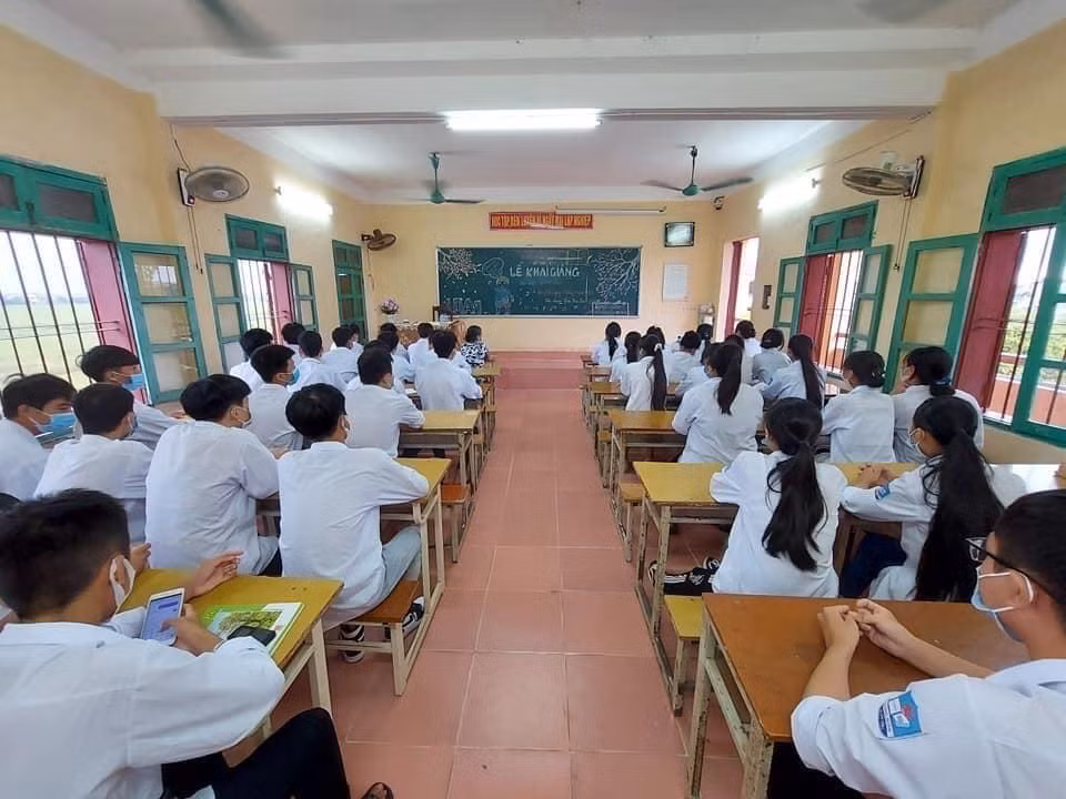 Học sinh lớp 9 Trường Trung học cơ sở Nguyễn Tông Quai, Hưng Hà, Thái Bình. (Ảnh: Cao Việt Hà) Học sinh lớp 9 Trường Trung học cơ sở Nguyễn Tông Quai, Hưng Hà, Thái Bình. (Ảnh: Cao Việt Hà)