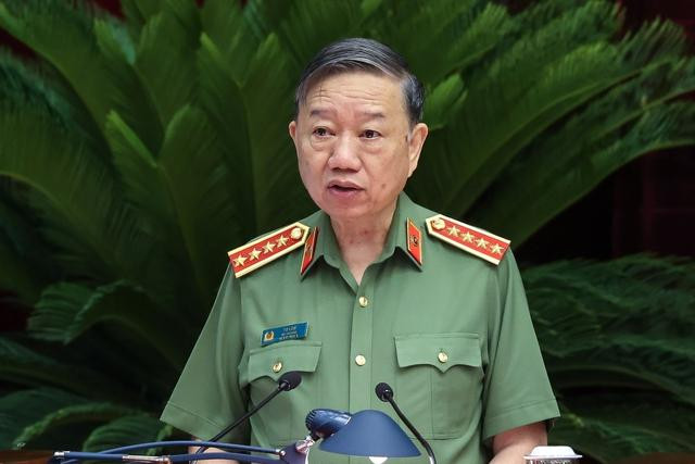 Bộ trưởng Bộ Công an, Đại tướng Tô Lâm phát biểu tại hội nghị - Ảnh: VGP/Nhật Bắc