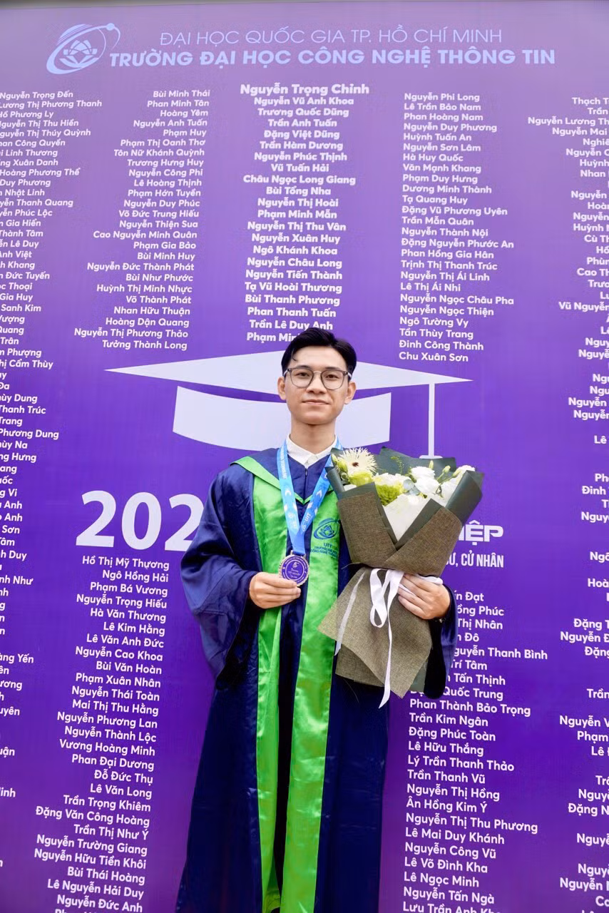 Trần Đức Lương - Thủ khoa “kép” K14 ngành An toàn thông tin, Trường Đại học Công nghệ Thông tin, Đại học Quốc gia Thành phố Hồ Chí Minh. Ảnh: NVCC Trần Đức Lương - Thủ khoa “kép” K14 ngành An toàn thông tin, Trường Đại học Công nghệ Thông tin, Đại học Quốc gia Thành phố Hồ Chí Minh. Ảnh: NVCC