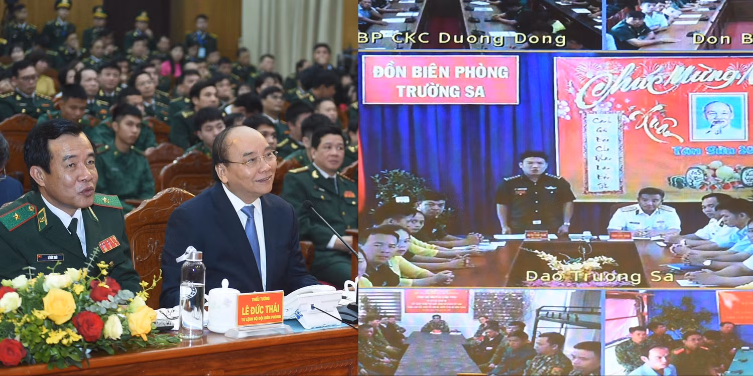 Thủ tướng trò chuyện trực tuyến với đồn biên phòng Trường Sa. Ảnh: VGP Thủ tướng trò chuyện trực tuyến với đồn biên phòng Trường Sa. Ảnh: VGP