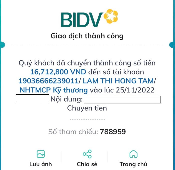 Phụ huynh, sinh viên được Tâm (thủ quỹ) hướng dẫn nộp tiền học phí vào tài khoản cá nhân sau đó chiếm đoạt. Ảnh: AN