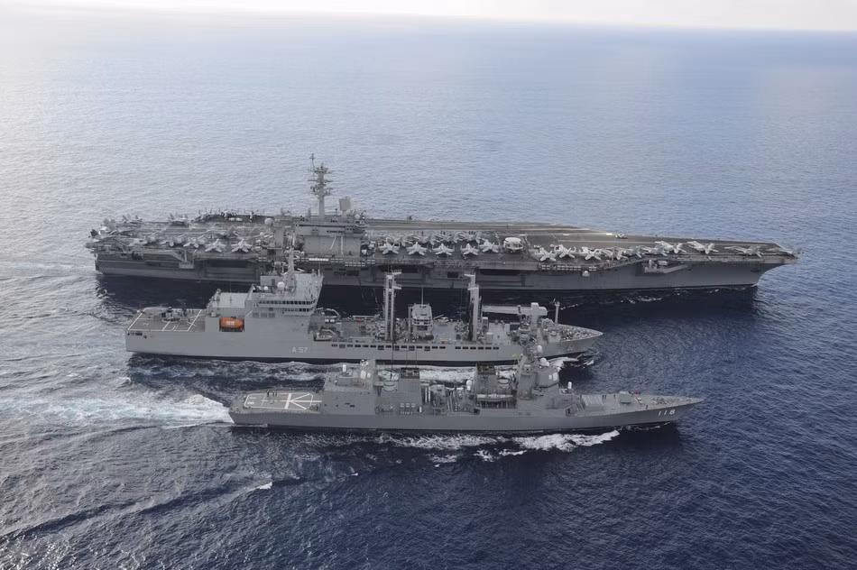 Tàu khu trục lớp Akizuki Nhật Bản theo Quân đội Mỹ đi khắp nơi "chinh chiến" (nguồn Thời báo Hoàn Cầu, Trung Quốc)
