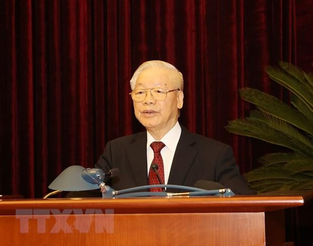 Tổng Bí thư Nguyễn Phú Trọng phát biểu kết luận hội nghị. (Ảnh: Trí Dũng/TTXVN) Tổng Bí thư Nguyễn Phú Trọng phát biểu kết luận hội nghị. (Ảnh: Trí Dũng/TTXVN)