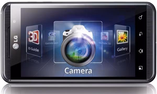 4.LG Optimus 3D: Máy có kích thước màn hình 4.3 inch, bộ nhớ trong 8GB, chạy hệ điều hành Android 2.2, bộ vi xử lý lõi kép 1 GHz. Mặt sau được trang bị 2 camera 5.0 megapixelvà flash để tạo hình ảnh 3D, phía trước còn 1 camera hỗ trợ cho video call. Điểm nổi bật của LG Optimus 3D là người dùng có thể chụp ảnh và tự ghi lại các thước phim 3D và xem trực tiếp trên màn hình mà không cần phải sử dụng tới kính như các thiết bị 3D khác. 4.LG Optimus 3D: Máy có kích thước màn hình 4.3 inch, bộ nhớ trong 8GB, chạy hệ điều hành Android 2.2, bộ vi xử lý lõi kép 1 GHz. Mặt sau được trang bị 2 camera 5.0 megapixelvà flash để tạo hình ảnh 3D, phía trước còn 1 camera hỗ trợ cho video call. Điểm nổi bật của LG Optimus 3D là người dùng có thể chụp ảnh và tự ghi lại các thước phim 3D và xem trực tiếp trên màn hình mà không cần phải sử dụng tới kính như các thiết bị 3D khác.