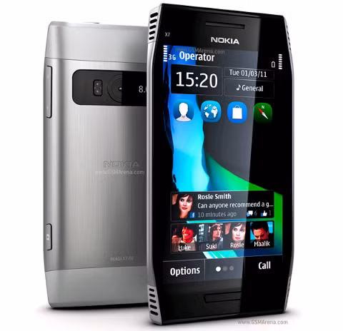 9.Nokia X7: Nokia X7 có màn hình AMOLED 4 inch. Máy còn được trang bị camera 8 megapixel với khả năng quay video 720p. Đây là một trong những thiết bị đầu tiên được tích hợp hệ điều hành Symbian Anna mới. Nokia X7 có khả năng kết nối với gần như tất cả các dải tần sóng điện thoại trên thế giới cộng với khả năng kết nối Wifi, 3G và Bluetooth 3.0 9.Nokia X7: Nokia X7 có màn hình AMOLED 4 inch. Máy còn được trang bị camera 8 megapixel với khả năng quay video 720p. Đây là một trong những thiết bị đầu tiên được tích hợp hệ điều hành Symbian Anna mới. Nokia X7 có khả năng kết nối với gần như tất cả các dải tần sóng điện thoại trên thế giới cộng với khả năng kết nối Wifi, 3G và Bluetooth 3.0