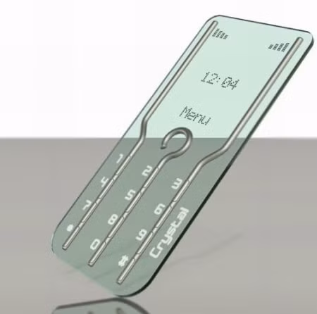 1. Điện thoại Transparent Concept : Đa phần mọi người sẽ không chấp nhận ý tưởng này từ cái nhìn đầu tiên nhưng chúng lại được đánh giá cao về sự tiến bộ, điều mà đã làm kinh ngạc cho những người xem. Điện thoại Transparent Concept là một chiếc điện thoại di động hoàn toàn trong suốt được thiết kế cùng với màn hình LCD cơ bản. Kích cỡ cực nhỏ và hoàn toàn nhìn xuyên thấu qua “cơ thể” đã tạo nên sự kinh ngạc khi hầu hết mọi người không thể tìm thấy chỗ đặt pin hay khe cắm thẻ nhớ giống như trong các điện thoại di động thông thường.