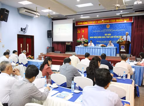 Toàn cảnh buổi hội thảo “Hoàn thiện chính sách, pháp luật về giáo dục đại học tư thục” vào ngày 22/1 (ảnh: NTU)