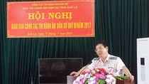 Ông Nguyễn Ngọc Hải, Cục trưởng Cục Thi hành án dân sự tỉnh Sơn La trong Hội nghị giao ban công tác Thi hành án dân sự quý III năm 2017. Ảnh http://thads.moj.gov.vn