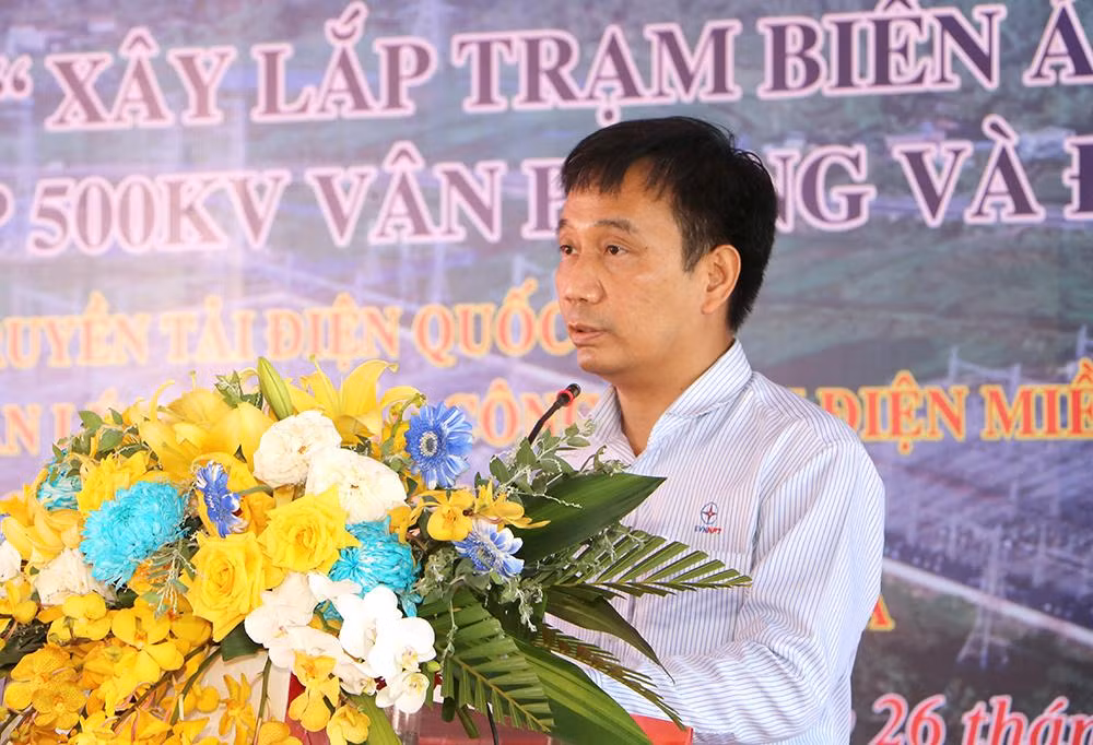 Ông Nguyễn Tuấn Tùng – Chủ tịch Hội đồng thành viên EVNNPT phát biểu tại buổi lễ phát động