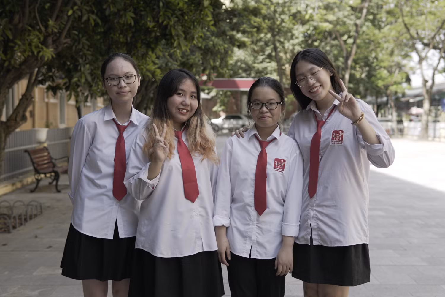4 em học sinh của nhóm đề tài. Ảnh: Nhân vật cung cấp