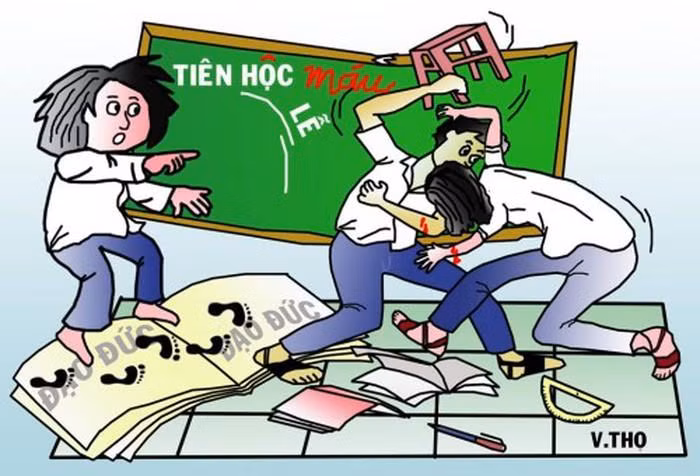 Tình trạng bạo lực học đường gây bức xúc trong xã hội. (Ảnh minh họa trên giaoduc.net.vn)