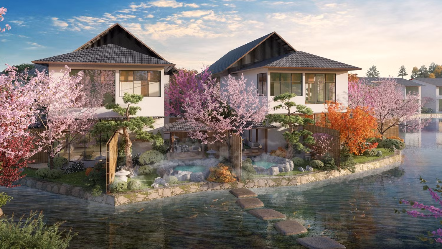 Mạch khoáng tắm quý hiếm duy nhất được cấp phép khai thác tại Quang Hanh sẽ được dẫn vào từng căn biệt thự Sun Onsen Village