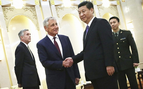 Chủ tịch nước Trung Quốc Tập Cận Bình tiếp Bộ trưởng Quốc phòng Mỹ Chuck Hagel. Chủ tịch nước Trung Quốc Tập Cận Bình tiếp Bộ trưởng Quốc phòng Mỹ Chuck Hagel.