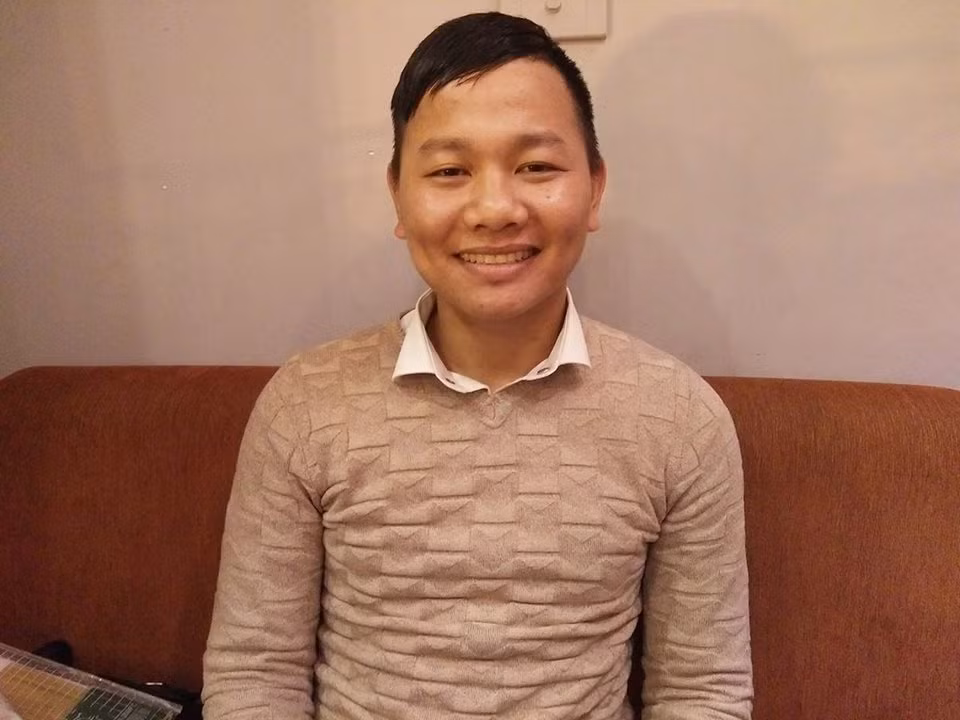 Anh Nguyễn Văn Thắng trò chuyện với phóng viên (ảnh Trinh Phúc).