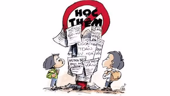 Dạy thêm, học thêm khiến nhiều quyền của trẻ em bị tước đoạt (Ảnh minh họa trên giaoduc.net.vn)