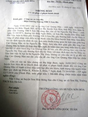 Kết luận của cơ quan công an