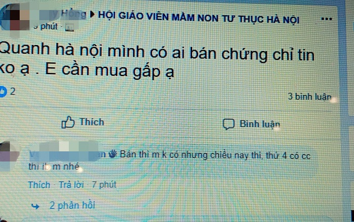 Có thí sinh công khai hỏi mua chứng chỉ để thi viên chức (Ảnh: Vũ Ninh)