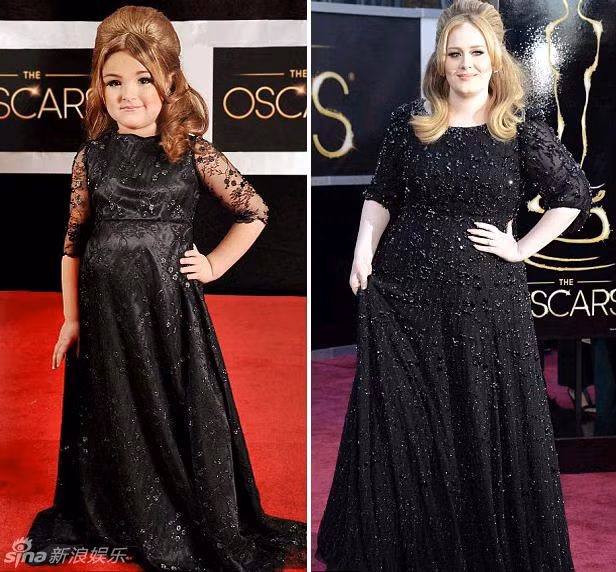 Nữ ca sĩ Adele, chủ nhân tượng vàng Oscar 85 cho Ca khúc nhạc phim hay nhất. Theo lời kể của nhiếp ảnh gia Messeroux thì để được chọn vào bộ ảnh này không hề dễ, nhưng cô nhóc cậu nhóc đã được chọn lọc từ hơn 100 em bé từ 3 - 6 tuổi.