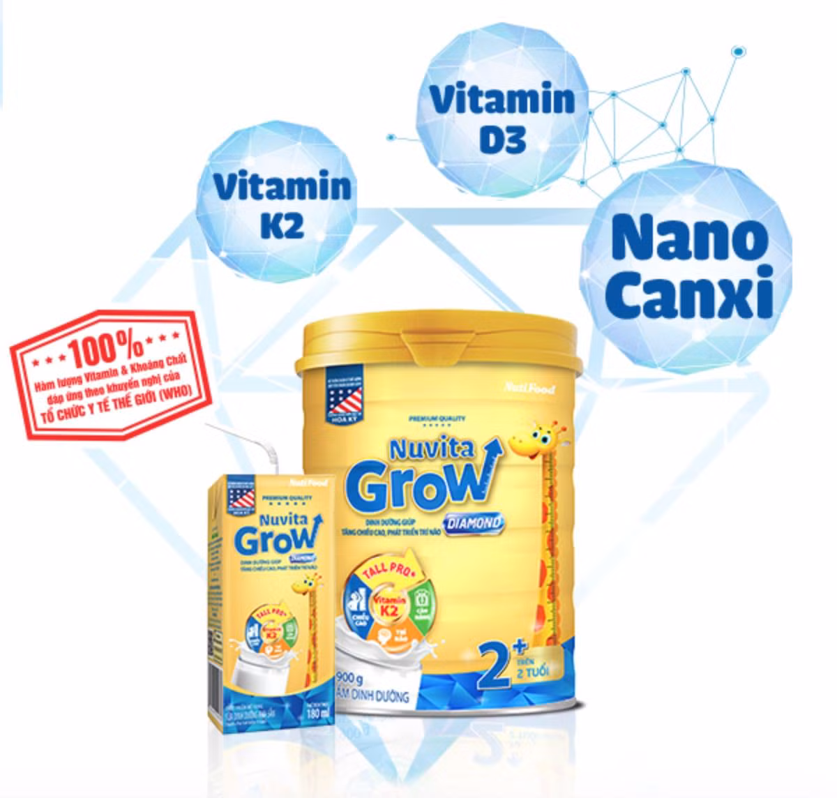 Nuvita Grow Diamond với bộ ba dưỡng chất hoàn hảo