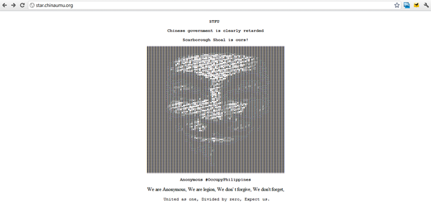 "Giao diện lạ" của một số website Trung Quốc bị hacker Philippines tấn công