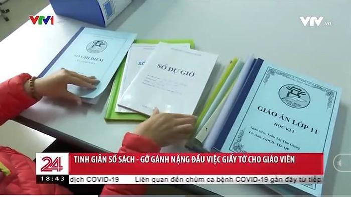 Áp lực về hồ sơ sổ sách của giáo viên theo Công văn 5512 là rất lớn (Ảnh minh họa: Ảnh chụp màn hình phóng sự của VTV.vn)