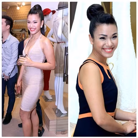 Phương Vy thường xuất hiện với thân hình khá 'béo', đặc biệt là đôi vai.