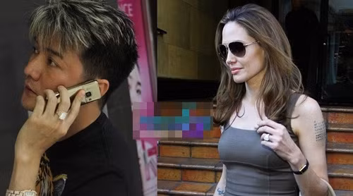 Đàm Vĩnh Hưng đụng nhẫn đính hôn với Angelina Joilie Chiếc nhẫn nằm trên tay Mr Đàm có kiểu, màu sắc, đặc biệt là kích thước viên kim cương gần như tương đồng chiếc nhẫn nằm trên tay của “bà Smith”.