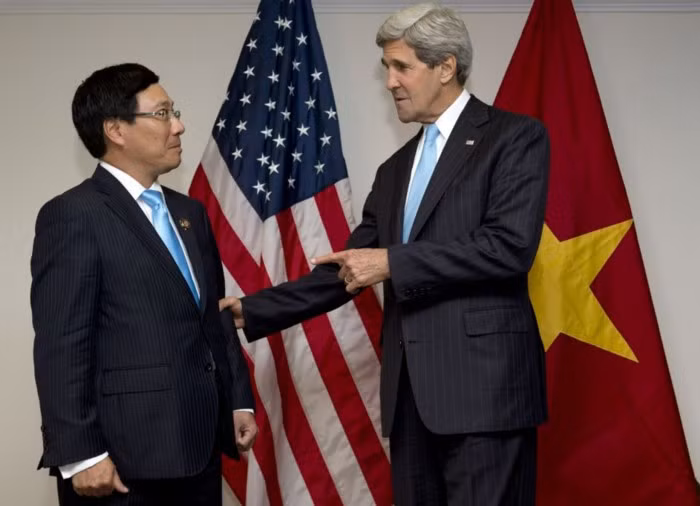 Phó Thủ tướng kiêm Bộ trưởng Ngoại giao Phạm Bình Minh và Ngoại trưởng Mỹ John Kerry