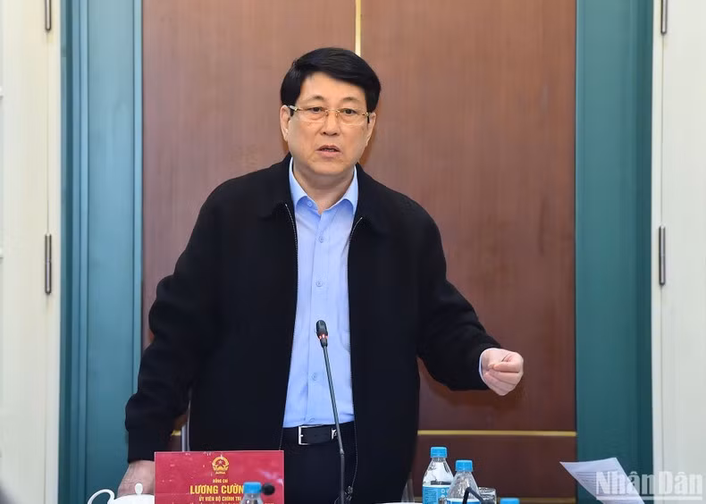 Chủ tịch nước phát biểu chỉ đạo tại buổi làm việc.