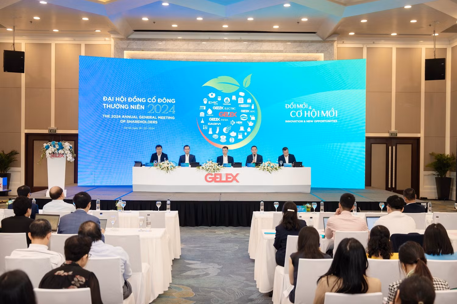 Toàn cảnh Đại hội đồng cổ đông năm 2024 của Công ty cổ phần Tập đoàn GELEX diễn ra sáng 28/3.