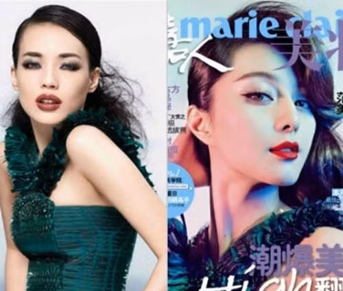 Và cùng là đầm xanh đầy sáng tạo trên tạp chí