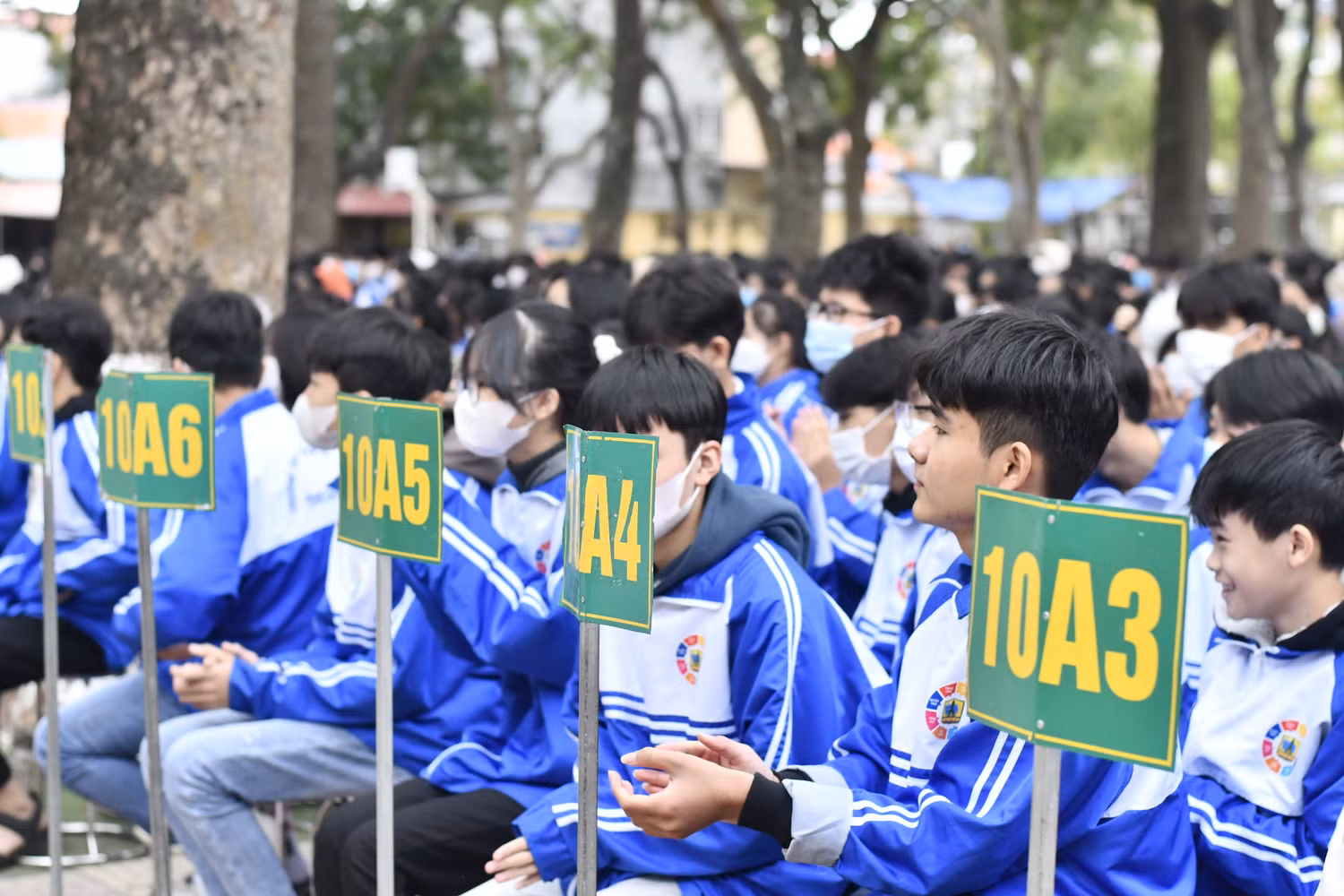 Học sinh Trường Trung học phổ thông Thuận Thành số 1 Bắc Ninh. Ảnh Ngọc Mai.