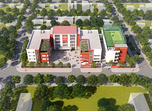 Toàn cảnh iSchool Cẩm Phả nhìn từ trên cao (ảnh: NHG)