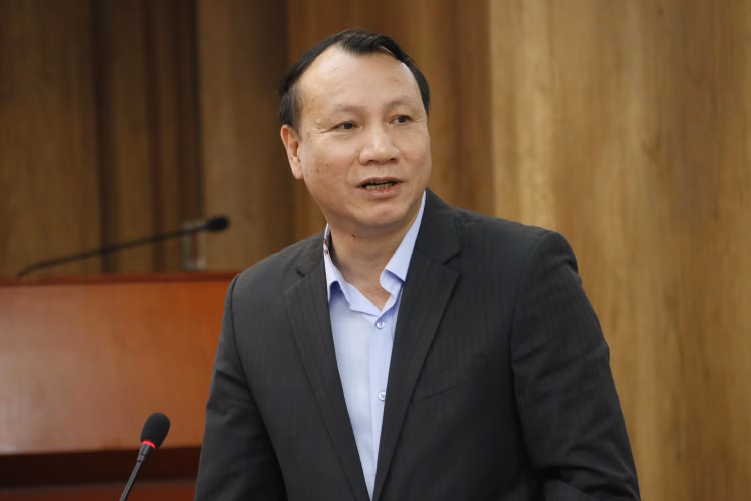 Phó Giáo sư, Tiến sĩ Nguyễn Đức Sơn - Phó Hiệu trưởng Trường Đại học Sư phạm Hà Nội phát biểu. Ảnh: Ngân Chi