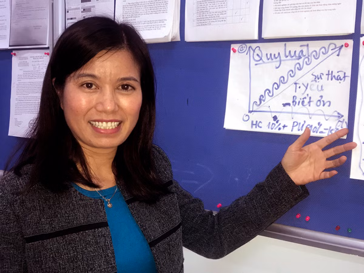 Cô Đào Thị Thủy - Phó hiệu trưởng Trường Tiểu học Đoàn Thị Điểm, Hà Nội. Ảnh: Tùng Dương.