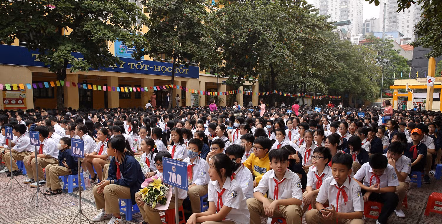 Thầy Cường cho biết: "Hàng năm Trường Trung học cơ sở Thái Thịnh có khá nhiều học sinh thi vào chuyên”. Ảnh: NVCC.