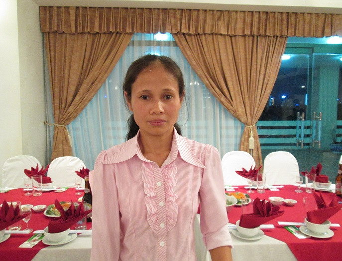 Cô giáo Đỗ Thị Thúy Hiền giáo viên trường phổ thông Dân tộc bán trú Tiểu học Lũng Hồ- Yên Minh - Hà Giang trong lễ gặp mặt (Ảnh: Thùy Linh)
