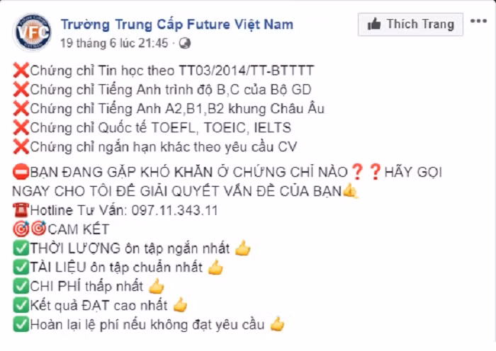 Trường Trung cấp Future Việt Nam dựa vào đâu để tổ chức các lớp thi và cấp chứng chỉ theo khung năng lực châu Âu (Ảnh:N.D) Trường Trung cấp Future Việt Nam dựa vào đâu để tổ chức các lớp thi và cấp chứng chỉ theo khung năng lực châu Âu (Ảnh:N.D)