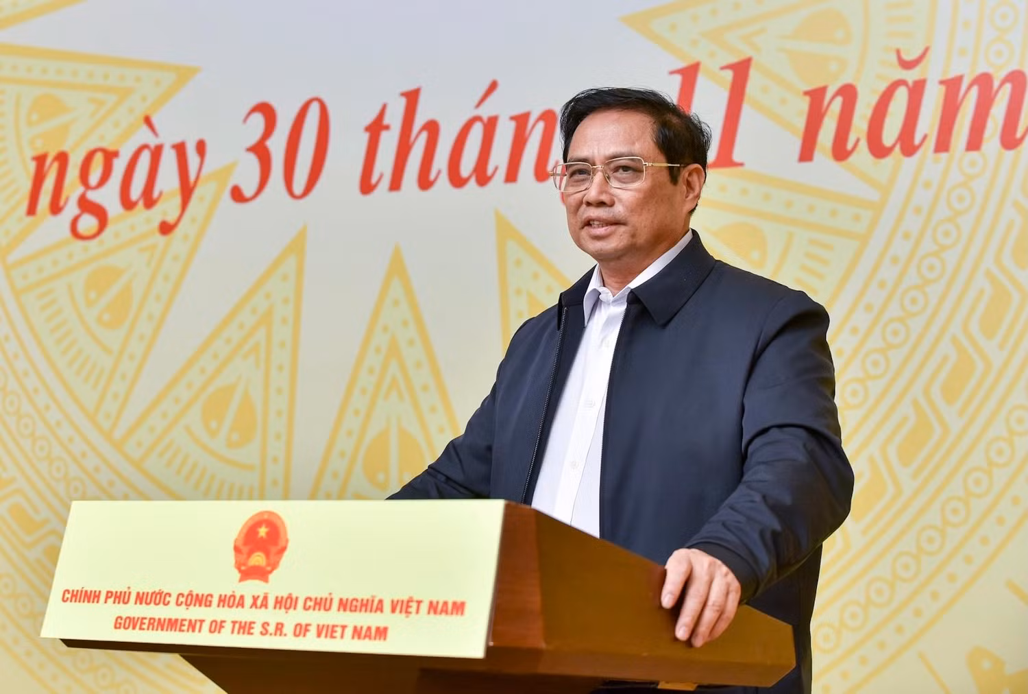 Thủ tướng Phạm Minh Chính phát biểu. VGP Thủ tướng Phạm Minh Chính phát biểu. VGP