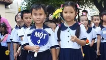 Học sinh trong ngày khai giảng. Ảnh: Lê Huyền Học sinh trong ngày khai giảng. Ảnh: Lê Huyền