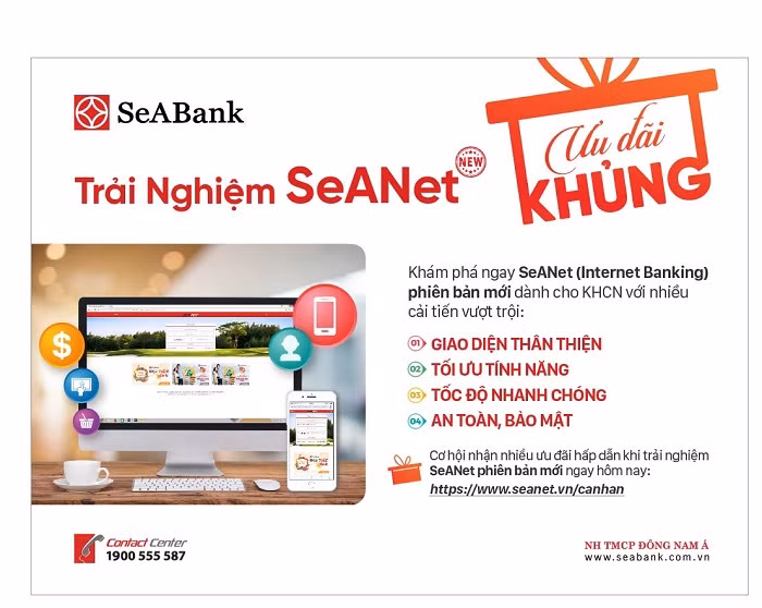 Seabank giới thiệu phiên bản Internet banking hoàn toàn mới.