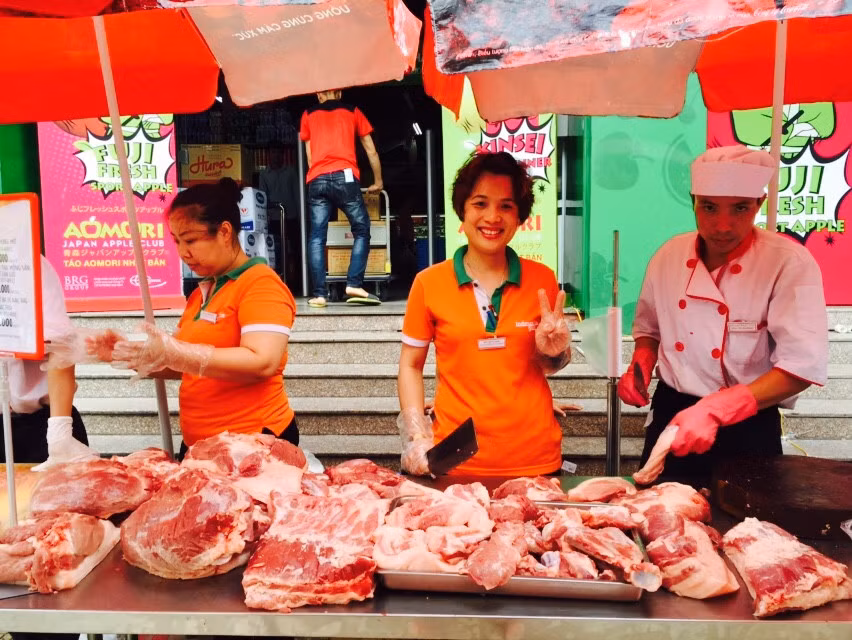 Tất cả thịt lợn được bán trong chương trình bán hàng chung tay tiêu thụ thịt lợn cùng bà con đều được kiểm dịch thú y.