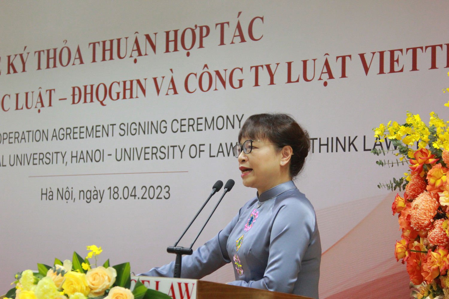 Phó Giáo sư,Tiến sĩ Nguyễn Thị Quế Anh - Hiệu trưởng Trường Đại học Luật, Đại học Quốc gia Hà Nội (Ảnh: Mạnh Đoàn)