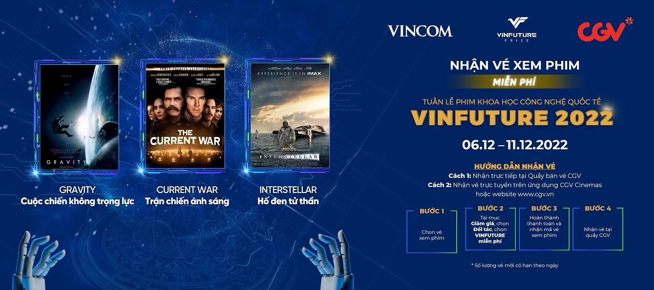 Tuần lễ phim Khoa học Công nghệ VinFuture 2022 từ ngày 6/12 đến ngày 11/12/2022 trên toàn quốc. Tuần lễ phim Khoa học Công nghệ VinFuture 2022 từ ngày 6/12 đến ngày 11/12/2022 trên toàn quốc.