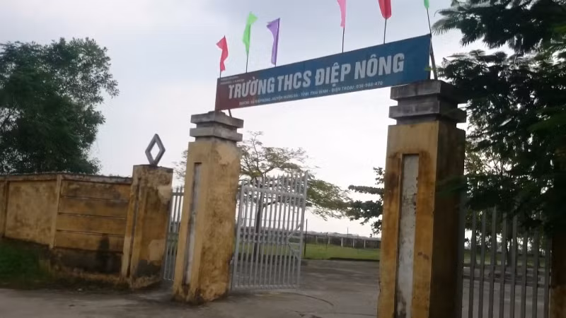 Trường THCS Điệp Nông, huyện Hưng Hà, tỉnh Thái Bình đã được công nhận là trường chuẩn quốc gia giai đoạn 2. Ảnh Trần Việt.