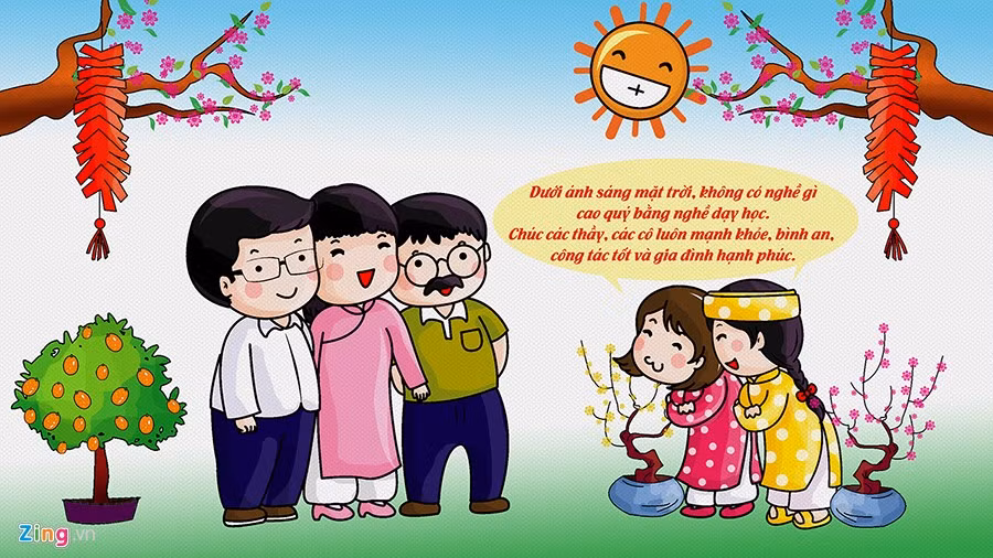 Chúc Tết thầy cô là nét đẹp truyền thống thể hiện tình cảm thầy trò đáng quý. (Ảnh: zing.vn)
