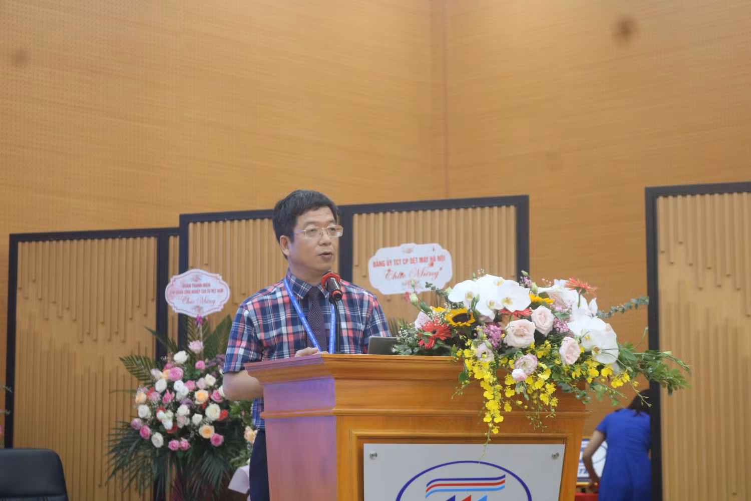 Ông Hoàng Xuân Hiệp - Hiệu trưởng Trường Đại học Công nghiệp Dệt May Hà Nội phát biểu tại buổi giao lưu. (Ảnh: Doãn Nhàn) Ông Hoàng Xuân Hiệp - Hiệu trưởng Trường Đại học Công nghiệp Dệt May Hà Nội phát biểu tại buổi giao lưu. (Ảnh: Doãn Nhàn)