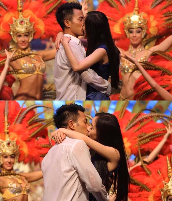 Dương Mịch và Lưu Khải Uy với màn khóa môi trong phim "Holding Love". Dương Mịch và Lưu Khải Uy với màn khóa môi trong phim "Holding Love".