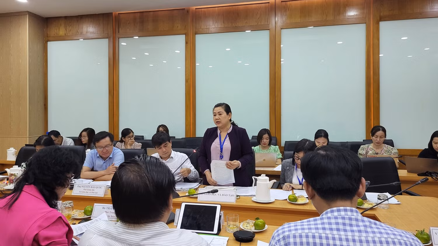 Bà Lương Thị Hồng Điệp - Trưởng phòng Giáo dục mầm non, Sở Giáo dục và Đào tạo Thành phố Hồ Chí Minh phát biểu (ảnh: P.L)